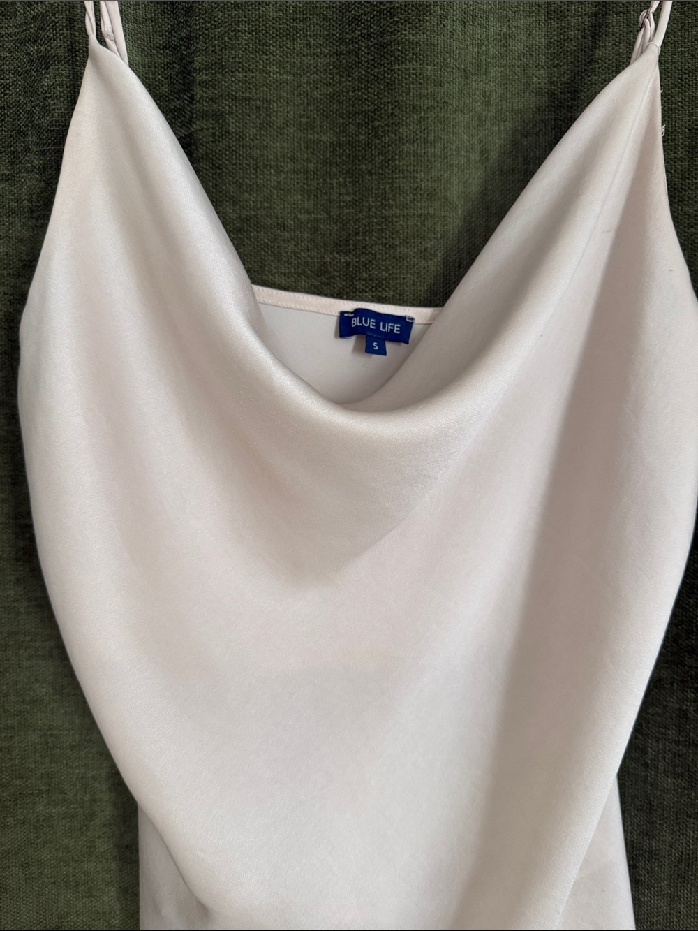 Blue Life Ivory Satin adjustable tank